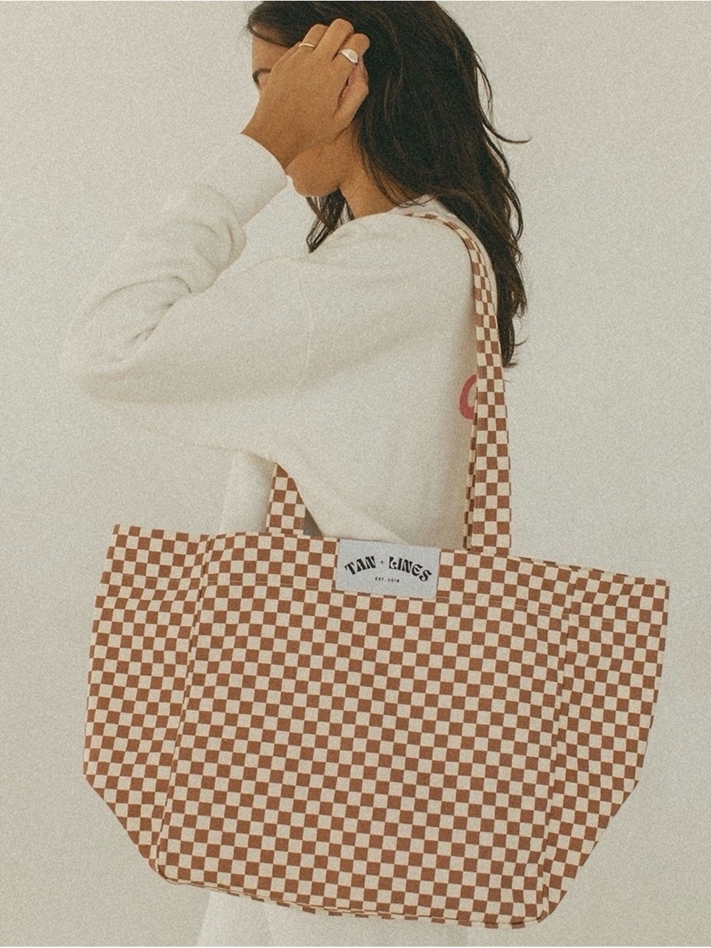 Tan + Lines Tote Bag